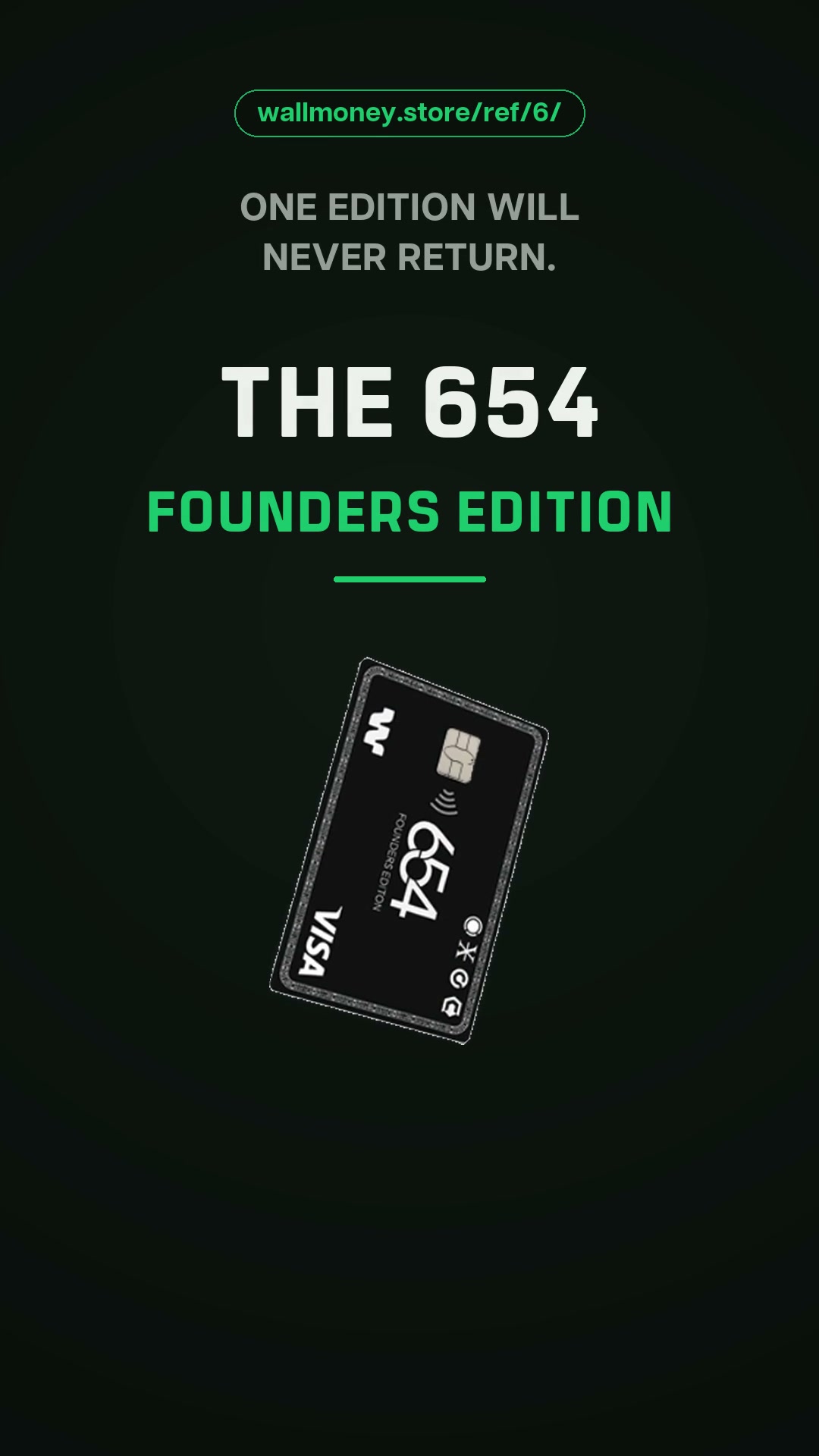 Wall Money 654 Founders Edition metal Visa card